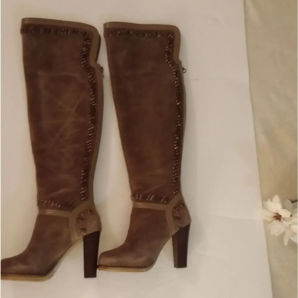 👢CARLOS SANTANA Marina Over-the-knee Marina Boots - Taupe